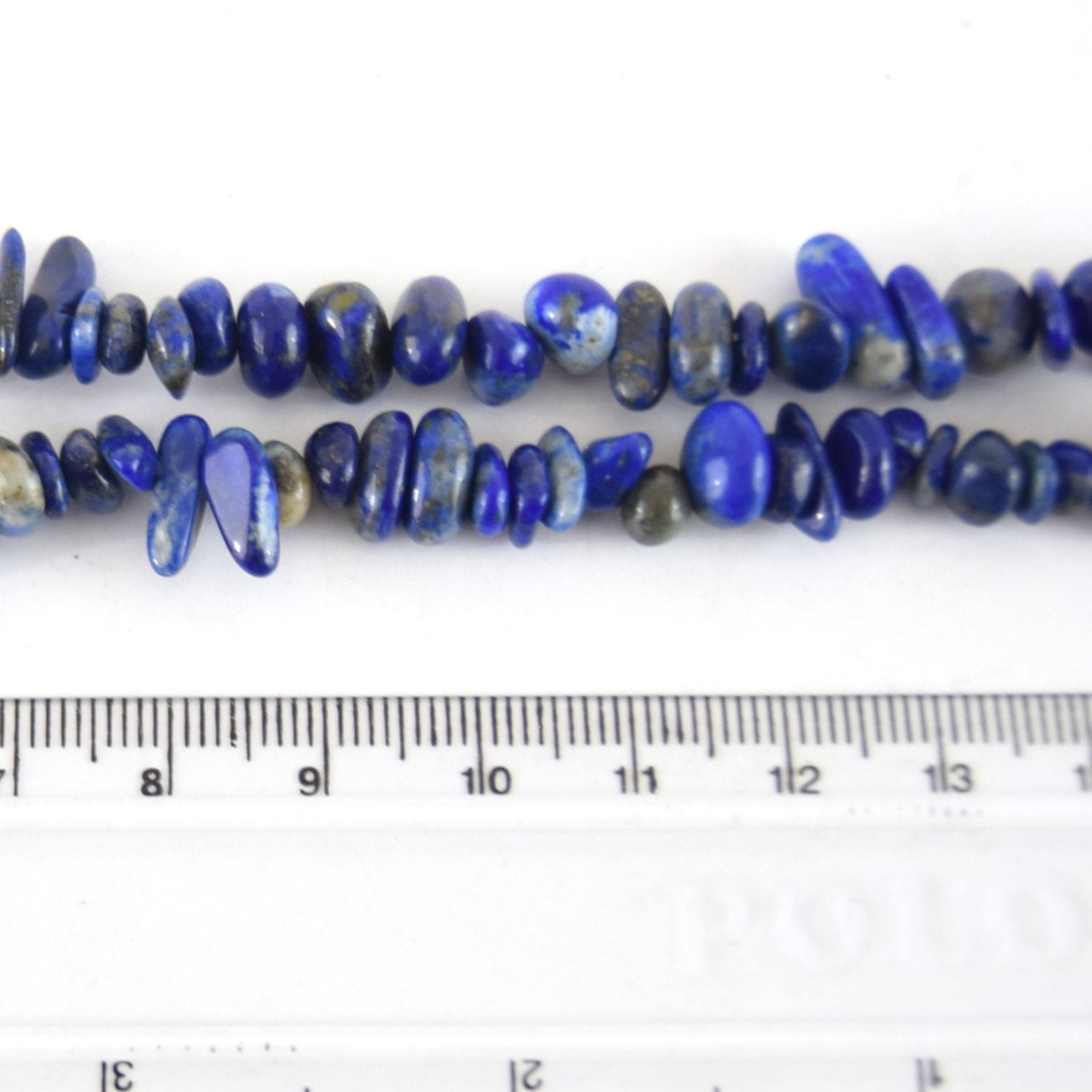 Natural Lapis Lazuli Smooth Nugget/Chip Beads with 1mm Holes - Sold by 34" DOUBLE Strands