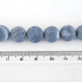 12mm Matte Finish Smooth Round Mixed Steel Blue/White Agate Beads - Natural Semi-Precious Gemstone