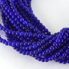 4mm Smooth Dyed Mixed Blue Natural Jade Round Beads - Sold by 15.5" Strands (~ 90 Beads)