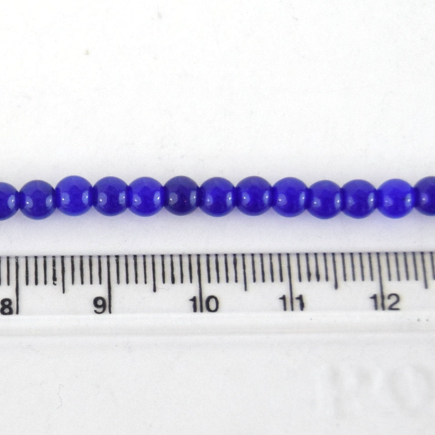 4mm Smooth Dyed Mixed Blue Natural Jade Round Beads - Sold by 15.5" Strands (~ 90 Beads)
