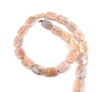18mm Natural Peach Moonstone Faceted Rectangle Shaped Beads - (Approx. 16" Strand ~22 Beads)