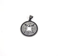 Small Gunmetal Plated  CZ Cubic Zirconia Inlaid Star Cutout Copper Pendant - Measuring 18mm x 18mm