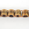 16mm x 18mm  Handcrafted Artistic Barrel Bone Beads - Medium Brown with Dotted Design