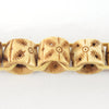 16mm x 18mm Handcrafted Artistic Barrel Bone Beads - Light Brown with Tribal Design