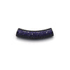 36mm Gunmetal CZ Cubic Zirconia Inlaid Curved Tube/Macaroni Shaped Bead with Purple CZ