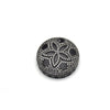 26mm Gunmetal Plated White CZ Cubic Zirconia Inlaid Flower/Star Open Round/Coin Shaped Slider