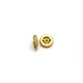 10mm x 10mm Gold Plated Cubic Zirconia Encrusted/Inlaid Eyed Donut/Ring Shaped Bead