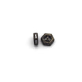 8mm x 8mm Gunmetal Plated Cubic Zirconia Encrusted/Inlaid Eyed Hexagon Shaped Bead