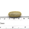 12mm x 28mm Gold Plated White CZ Cubic Zirconia Inlaid Rounded Barrel Shaped Copper Bead