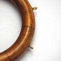 3.5"Brown Plain Thick Crescent Shaped Pendant with Two Gold Suspension Rings