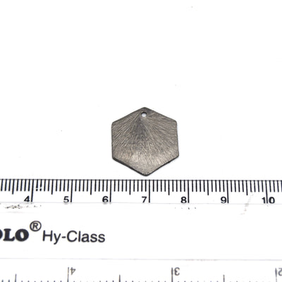 20mm x 20mm Gunmetal Brushed Finish Blank Hexagon Shaped Plated Copper Components - Pack of 10