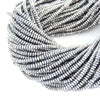 2mm x 4mm Faceted Natural Metallic Silver Coated Hematite Rondelle Shape Beads - Quality Gemstone