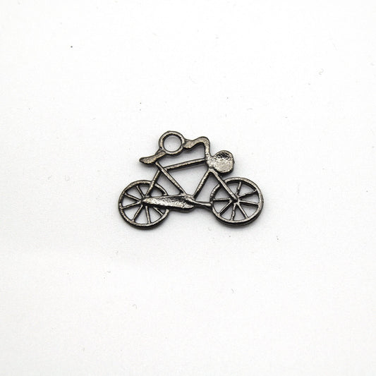 20mm x 29mm Gunmetal Plated Copper Antique Bicycle Pendant with One Ring - Sold Indivually