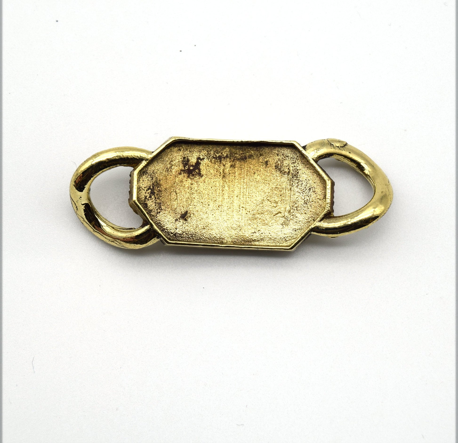 52mm x 18mm Oxidized Gold Plated Ornate Religious Band Buckle Shaped Connector - Sold Individually