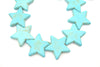 42mm Veined Turquoise Howlite Star Shaped Beads with 1mm Holes - (Approx. 16.5" Strand ~ 12 Beads)