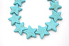 30mm Veined Turquoise Howlite Star Shaped Beads with 1mm Holes - (Approx. 16" Strand ~ 16 Beads)