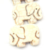 40mm Smooth Brown Veined Off White Howlite Elephant Shaped Beads - (Approx. 14" Strand ~ 13 Beads)