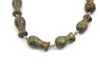 25mm Natural Eye Spotted Green/Brown/Gold Tibetan Agate Vase Shape Beads - (Approx. 13" ~10 Beads)