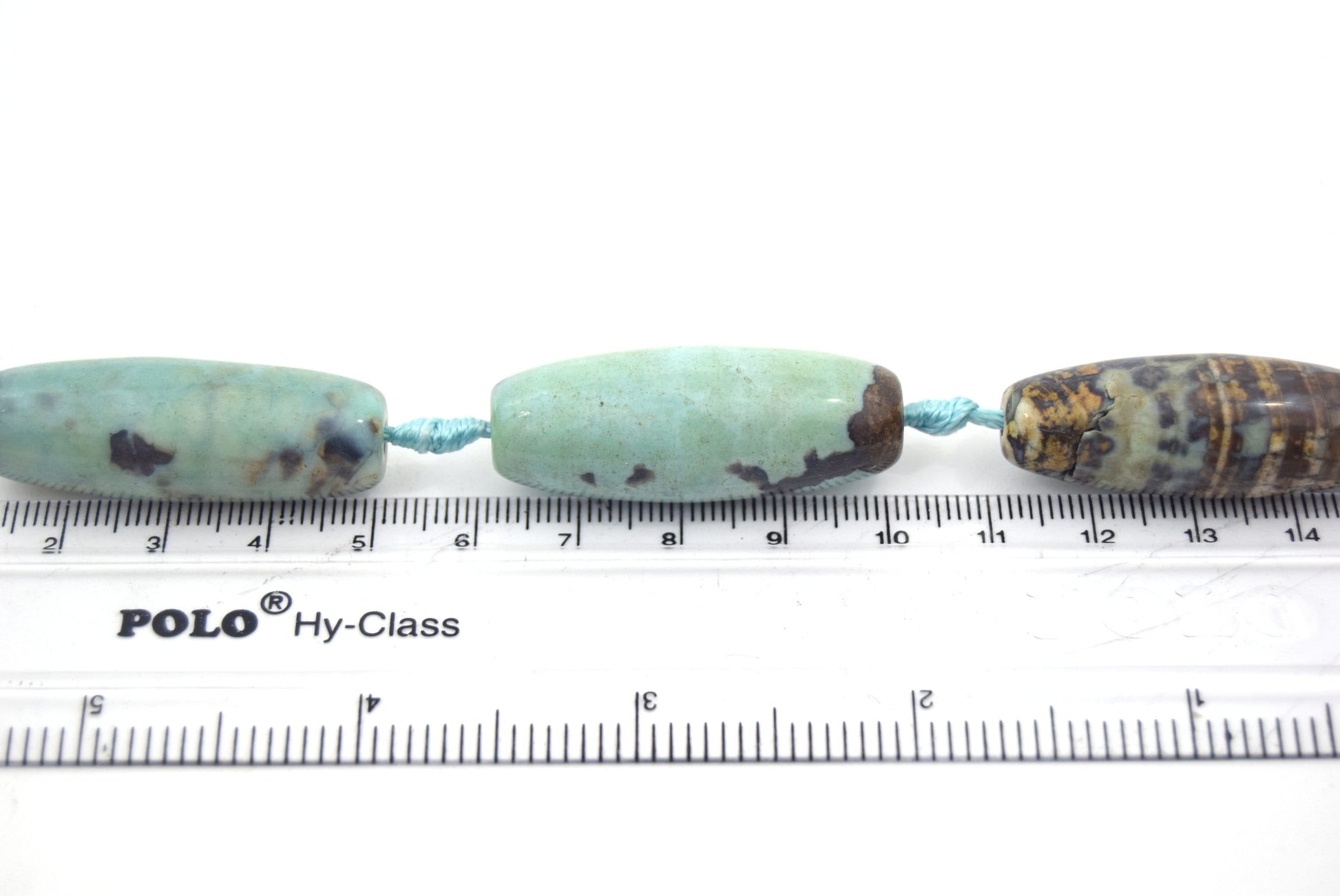 Tube Banded Agate | Marbled Pastel Green Dyed Agate | Tube Barrel Shaped Gemstone Beads | 40mm Available
