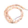 14mm Natural Peach Moonstone Faceted Rectangle Shaped Beads - (Approx. 16" Strand ~27 Beads)