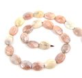 16mm Natural Peach Moonstone Faceted Oval Shaped Beads - (Approx. 16" Strand ~25 Beads)