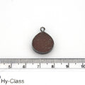 14mm x 15mm Gunmetal Plated Flat Teardrop/Heart Shaped Peach Moonstone Pendant - Sold Individually