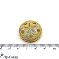 26mm Gold Plated White CZ Cubic Zirconia Inlaid Flower/Star Open Round/Coin Shaped Slider