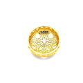 26mm Gold Plated White CZ Cubic Zirconia Inlaid Flower/Star Open Round/Coin Shaped Slider