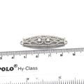 35mm x 10mm Silver Plated CZ Cubic Zirconia Curved Ornate Band Shaped Connector