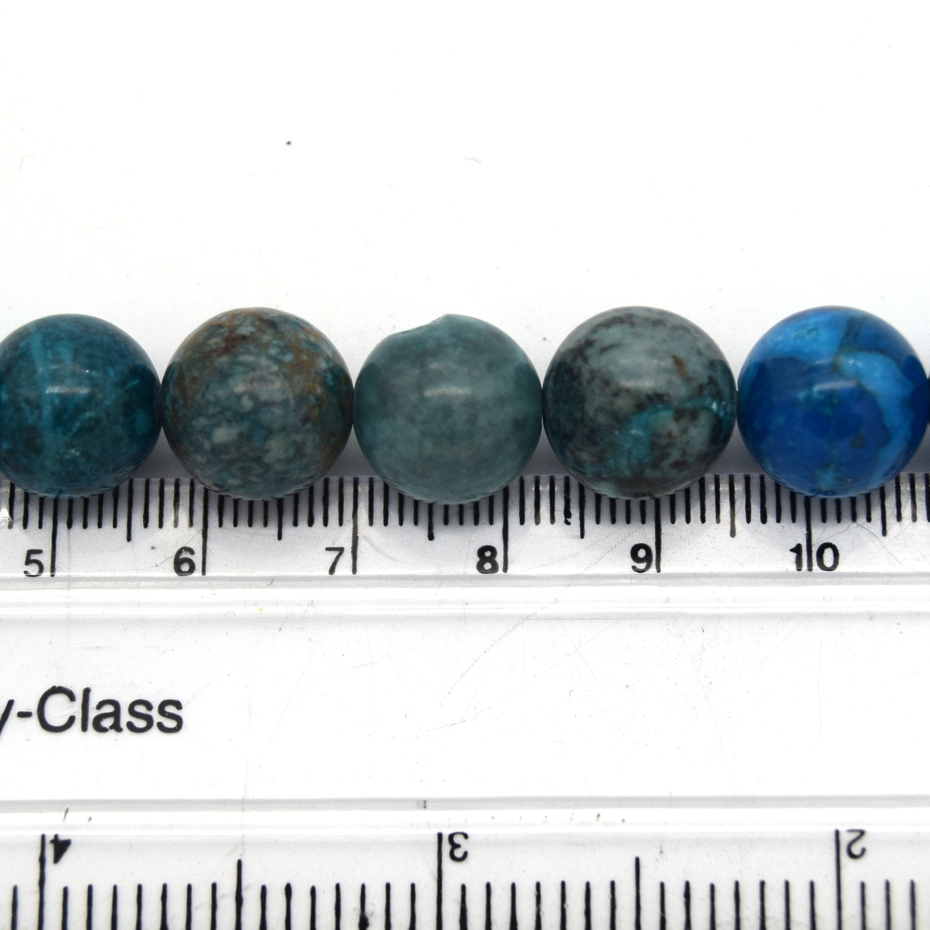 12mm Smooth Round/Ball Shaped Mixed Blue Crazy Lace Agate Beads - (Approx. 15" Strand ~31 Beads)