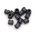 9mm x 7mm Gunmetal Plated CZ Cubic Zirconia Encrusted/Inlaid Flared Tube Shaped Bead