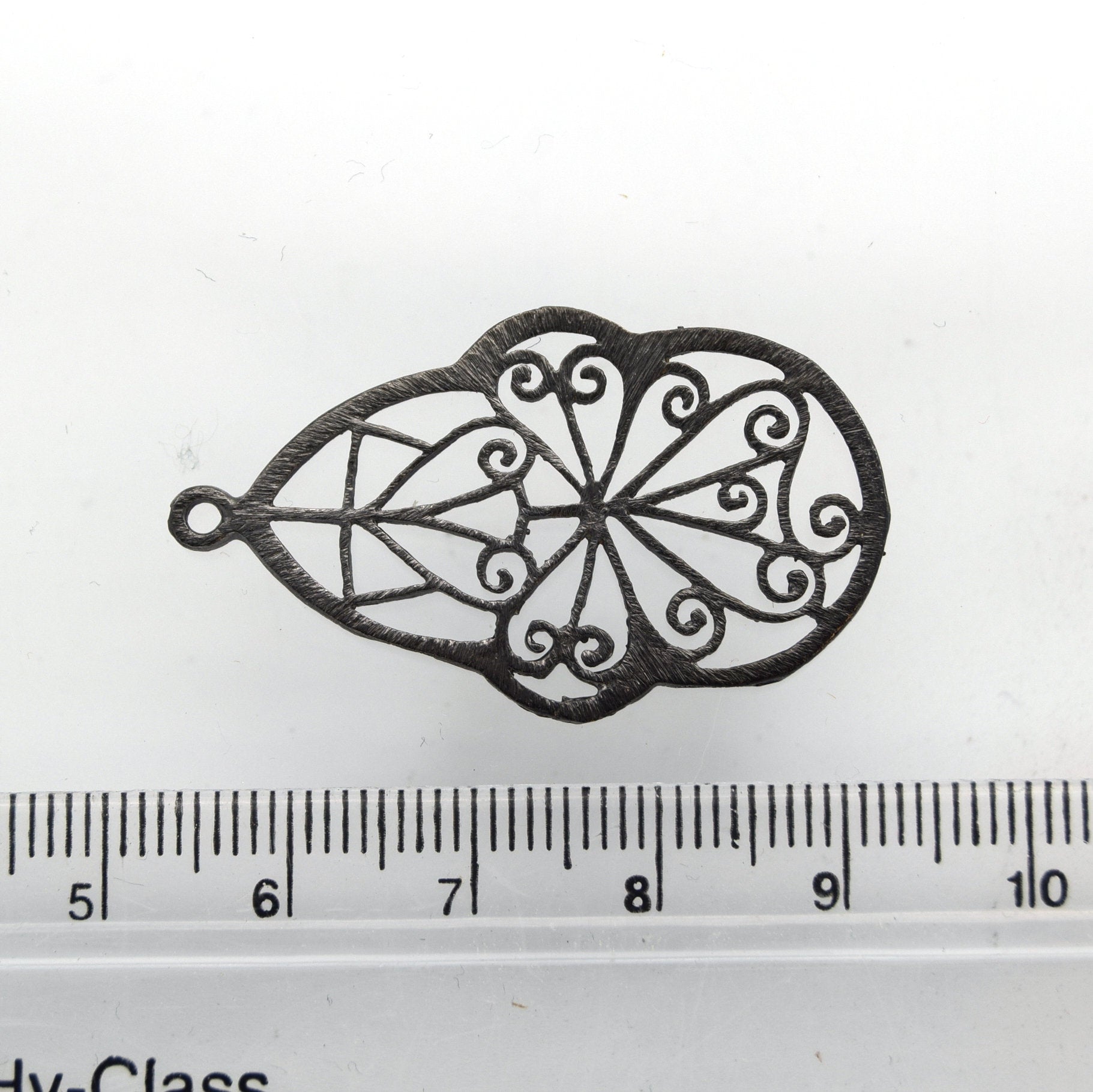 23mm x 35mm Gunmetal Plated Open Symmetrical Swirl Cut-Out Teardrop Shaped Components - Packs of 10
