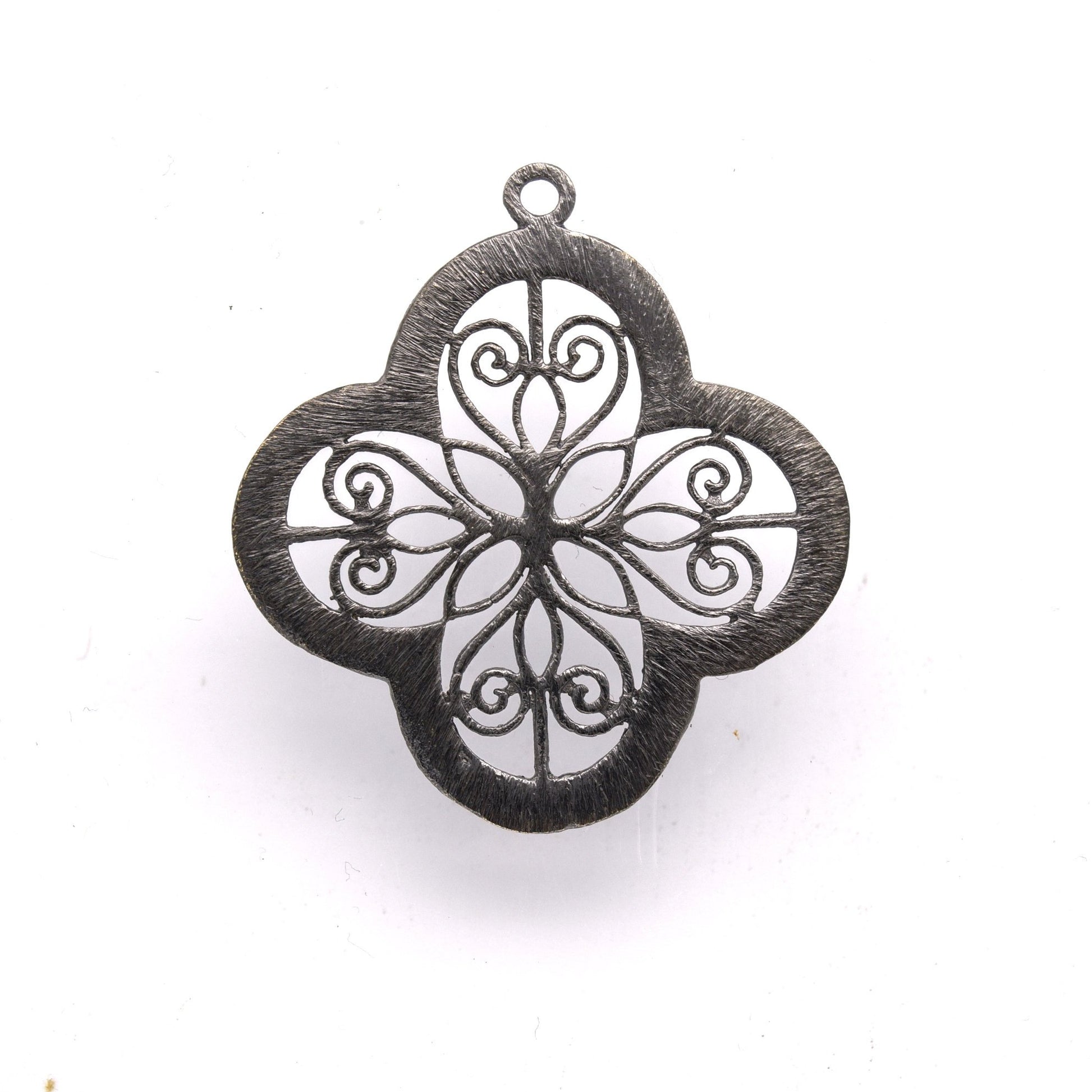 36mm x 36mm Gunmetal Open Symmetrical Cut-Out Quatrefoil/Clover Shaped Components - Packs of 10