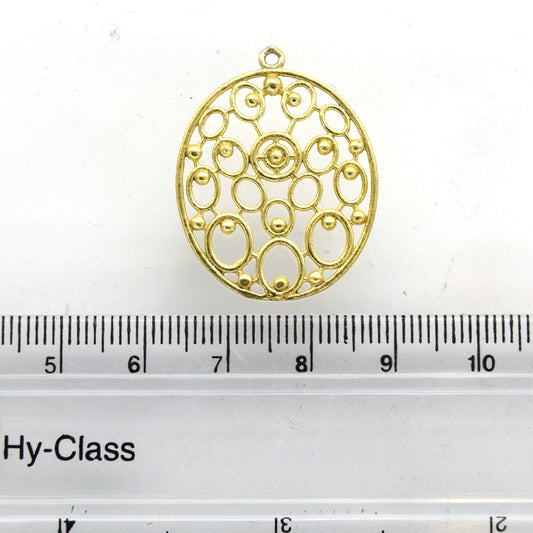 25mm x 28mm Gold Plated Open Symmetrical Ovals Cut-Out Oval Shaped Components - Packs of 10