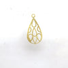 20mm x 40mm Gold Plated Open Symmetrical Drops Cut-Out Teardrop Shaped Components - Packs of 10