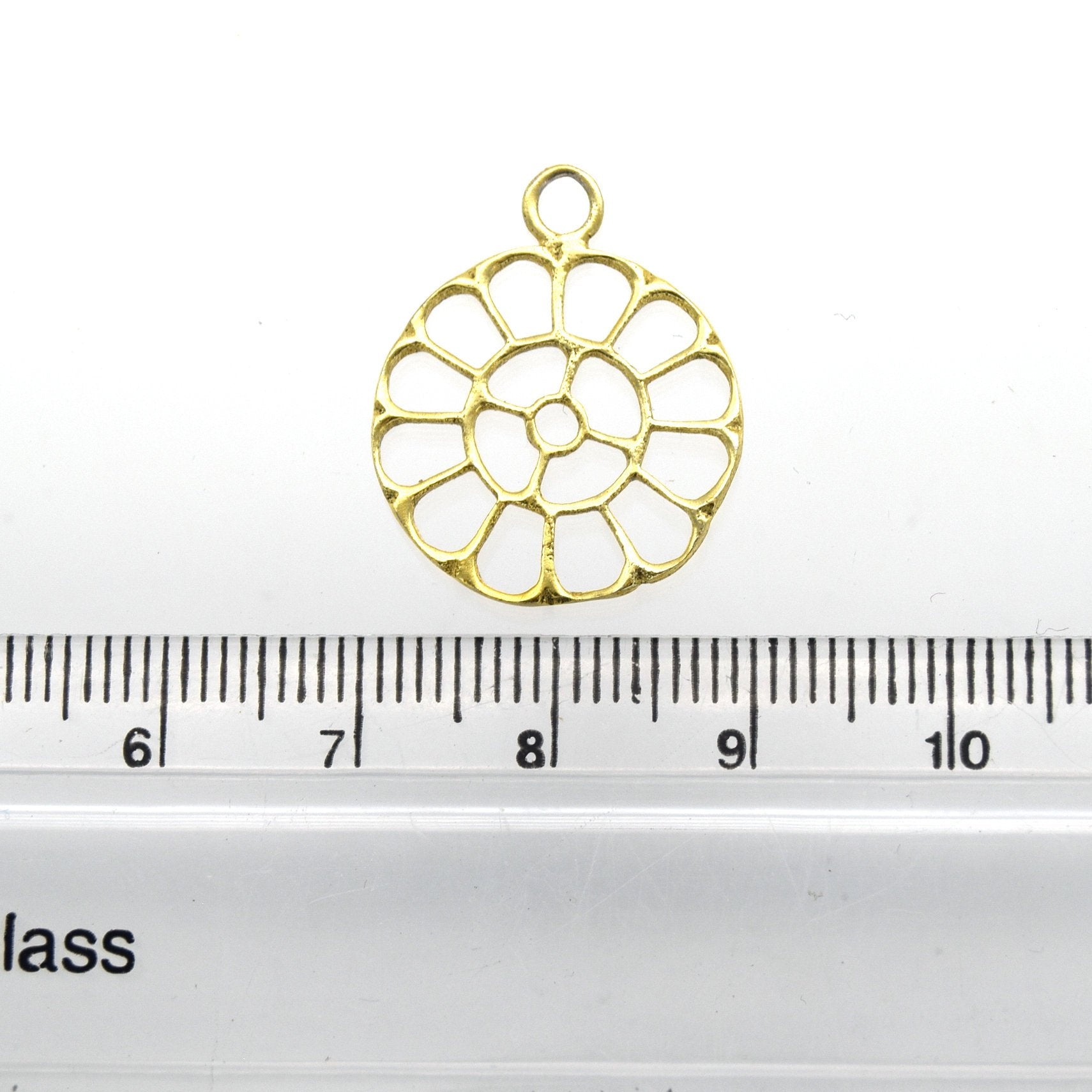 19mm x 19mm Gold Plated Open Radiating Cut-Out Flower Shaped Charm/Pendant - Sold Individually