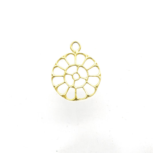 19mm x 19mm Gold Plated Open Radiating Cut-Out Flower Shaped Charm/Pendant - Sold Individually