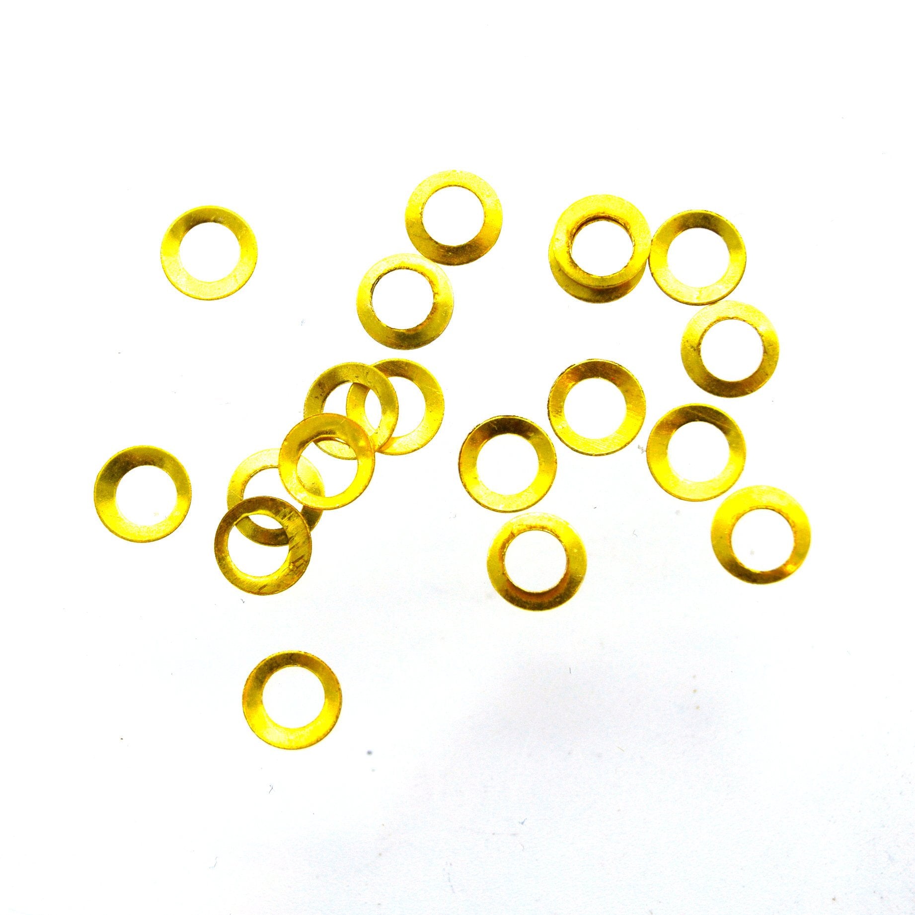 6mm Gold Brushed Finish Open Circle/Ring/Hoop Shaped Plated Copper Components - Pack of 20