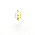 10mm x 15mm Gold Plated Copper Thin Trident Shaped Pendant/Charm Component - Sold Individually