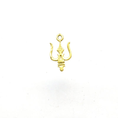 10mm x 15mm Gold Plated Copper Thin Trident Shaped Pendant/Charm Component - Sold Individually