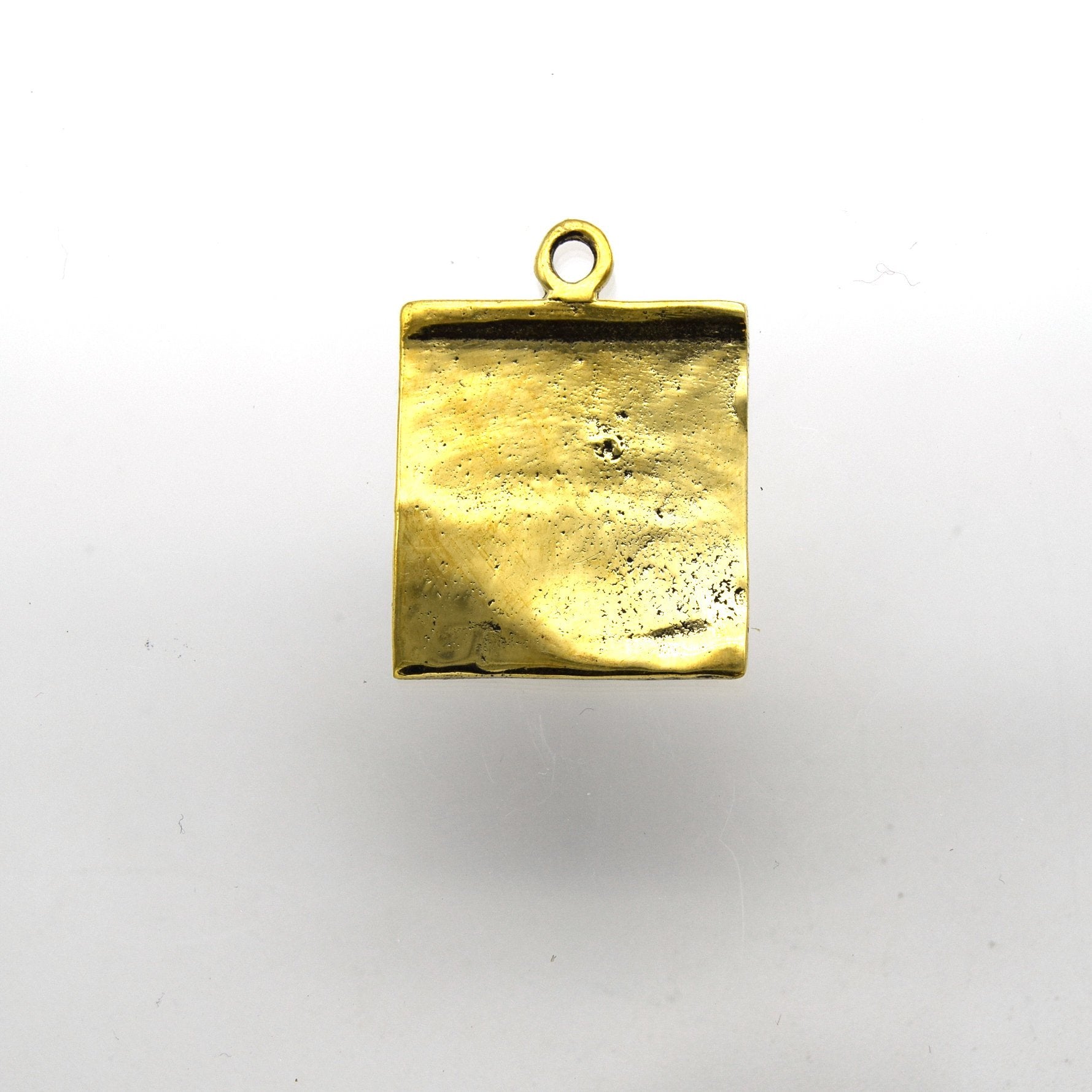 20mm x 20mm Oxidized Gold Plated Copper Cross on Square Shaped Pendant/Charm - Sold Individually