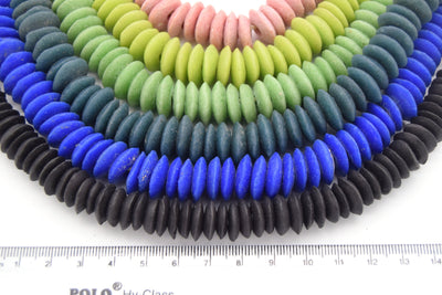 14mm Ashanti African Glass Saucer/Disc Shaped Beads - Sold by Approx. 16" Strand (~96 Beads)