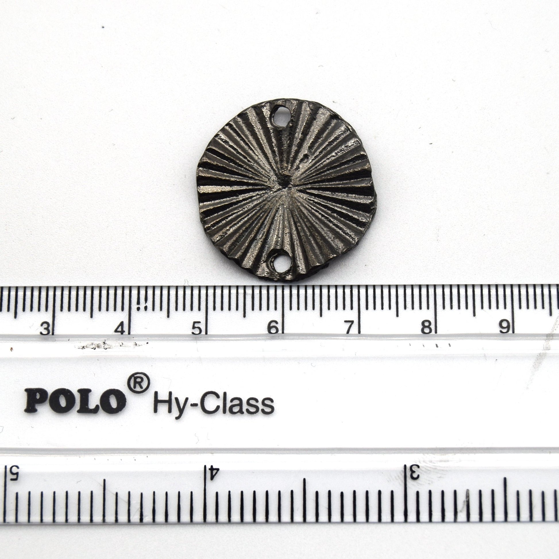 23mm x 24mm Gunmetal Plated Copper Radiating Lined Coin Charm/Pendant  - Sold Individually