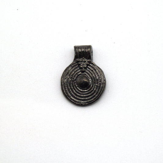 19mm x 20mm Gunmetal Plated Copper Embellished Spiral Coin Charm/Pendant - Sold Individually