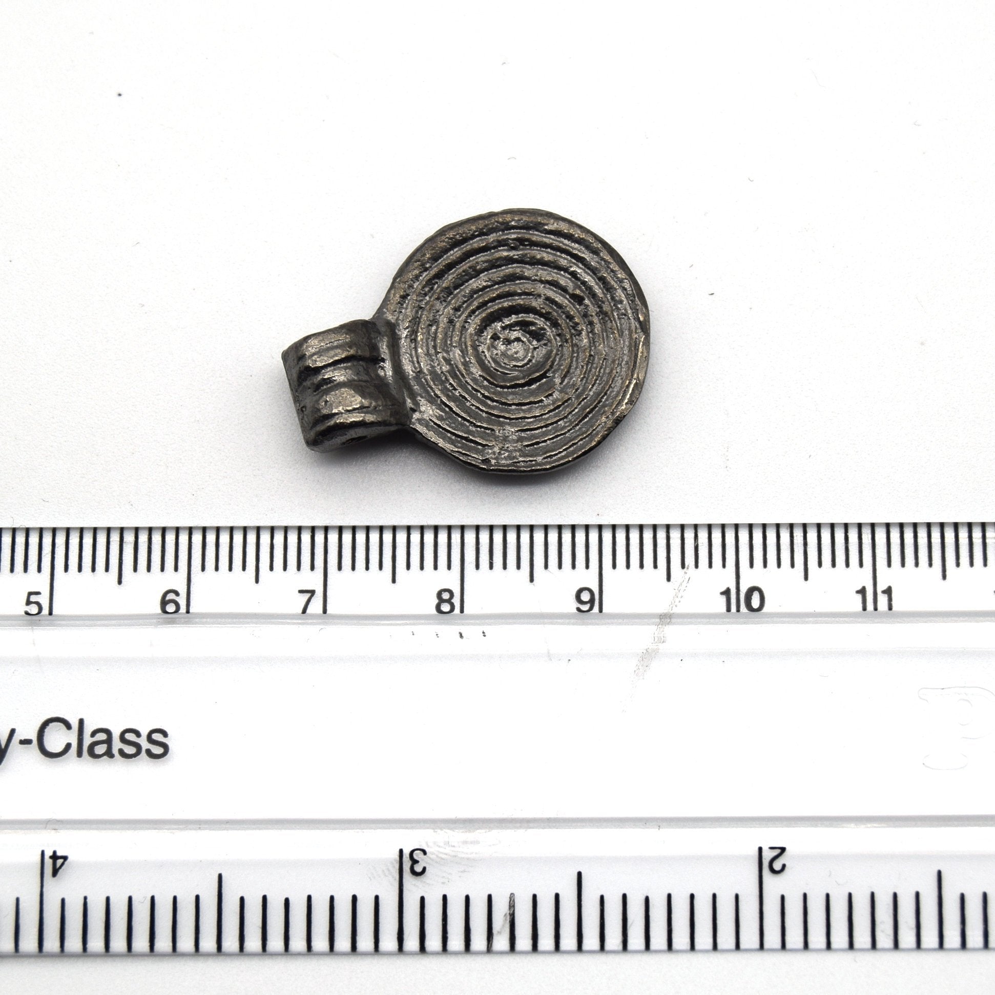 19mm x 20mm Gunmetal Plated Copper Embellished Spiral Coin Charm/Pendant - Sold Individually