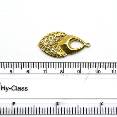 Filigree Teardrop Jewelry Finding - Gold Plated