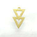 22mm x 38mm Multi Thick Triangle Cut Out Plated Brass Components - Sold in Packs of 10