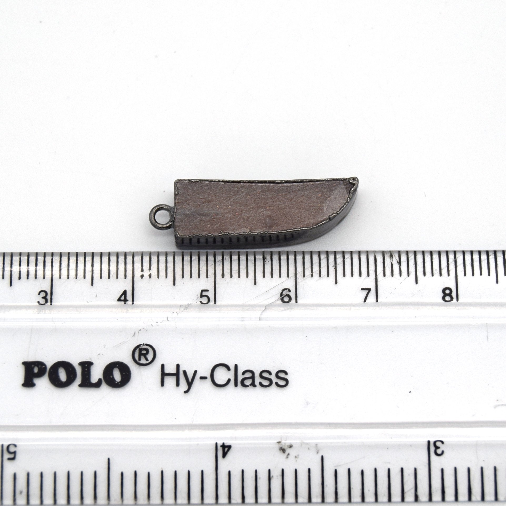 7mm x 22mm Gunmetal Plated Tusk/Fang/Horn Shaped Natural Peach Moonstone Pendant - Sold Individually
