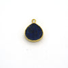 14mm x 15mm Gold Plated Flat Teardrop/Heart Shaped Mixed Blue/Green Lapis Lazuli Pendant