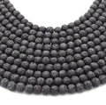 Lava Beads | Black Round Diffuser Beads - 6mm 8mm 10mm 12mm 14mm 16mm 18mm 20mm Available